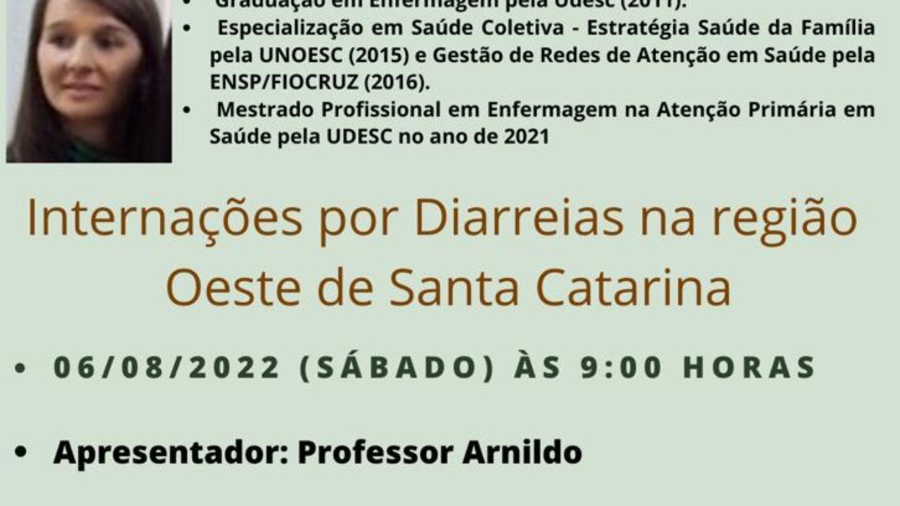 Internações por diarreias na região Oeste de Santa Catarina