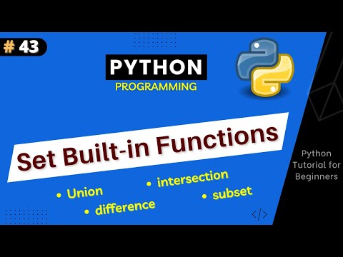 Set Functions In Python Python Tutorial For Beginners Part 43