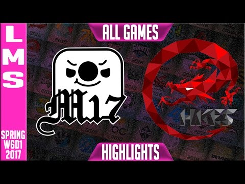 Machi 17 vs Hong Kong Esports Highlights All Games - LMS W6D1 Spring 2017 M17 vs HKE All Games