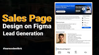 Sales Page Design on Figma - Lead Generation #learncodewithrk