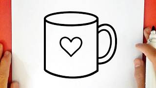 Como desenhar uma CANECA KAWAII