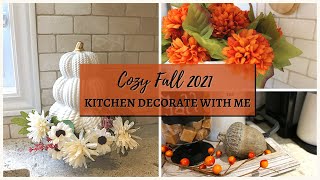 Cozy Fall 2021 Kitchen Decorate | Fall 2021 Decorate with Me | Simple Autumn Kitchen Decor