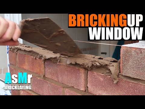 ASMR Bricklaying Bricking Up a Window