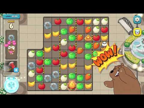We Bare Bears Match3 Repairs Level 2539, 22 Moves (Use Boosters)