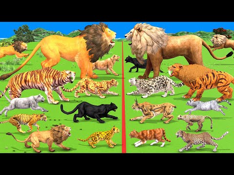 Animal Epic Battle  Prehistoric Big Cats VS Modern Big Cats Rumble Animal Revolt Battle Simulator