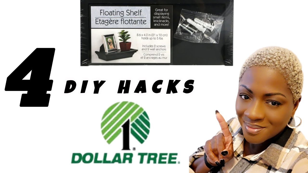 4 Dollar Tree DIY HACKS using floating shelves