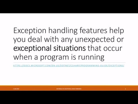 Internals of Exceptions - Adam Furmanek