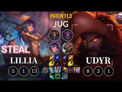 DFM Steal Lillia vs Udyr Jungle - KR Patch 11.3