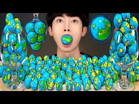 ASMR MUKBANG PLANET EARTH CHOCOLATE JELLY GUMMY GUMMI EATING SOUNDS