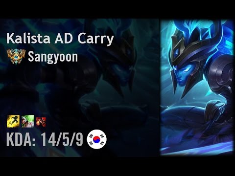 Kalista AD Carry vs Lucian - Sangyoon - KR Challenger Patch 6.10