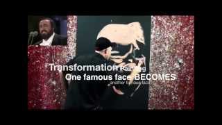 Transformation Painting - Pavarotti to Freddie Mercury (1 minute highlights video)