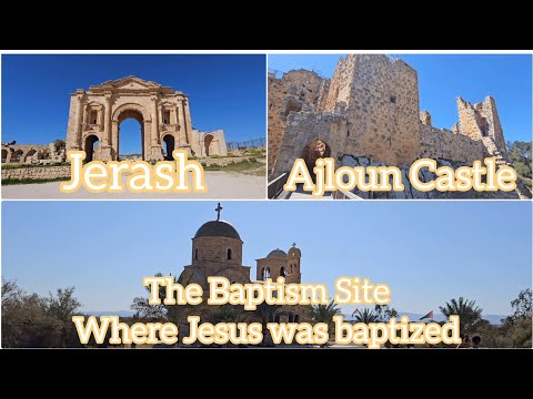 4k (60fps) walking tour in Jerash, Ajloun Castle, and The Baptism Site in Jordan 🇯🇴
