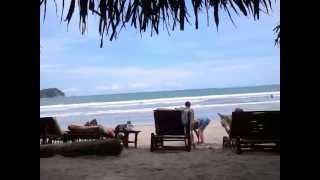 preview picture of video 'Playa Samara, Costa Rica beach view from Locanda Bar'