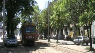 preview picture of video 'Straßenbahnen in Charkow - Трамваи в Харькове на ост. Конный рынок'
