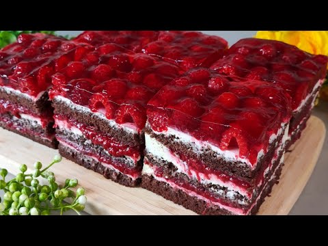 🌞😋Der leckerste Himbeer-Sommerkuchen, der auf der Zunge zergeht. Unglaublich leckerer Kuchen.