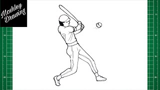 How to Draw a Baseball Player Step by Step
