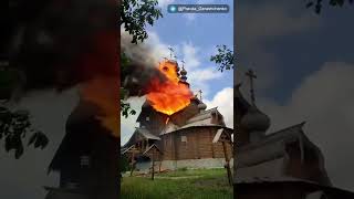 burning church after rashists rocket