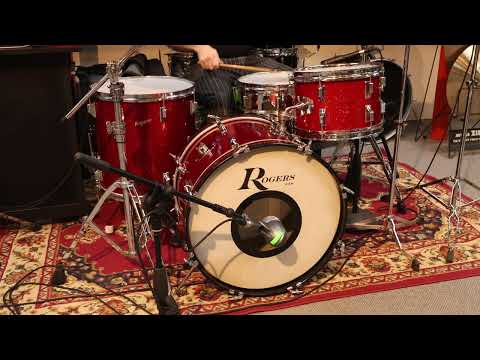 1960s Rogers Headliner Sparkling Red Pearl Drum Set image 15