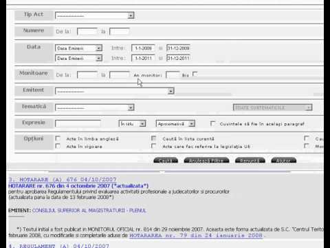 Software legislativ - Cautare avansata