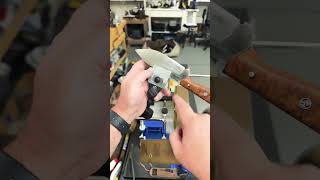 First Edge on a Knife Makers Blade with 80 Grit CBN Wheel #knifesharpening