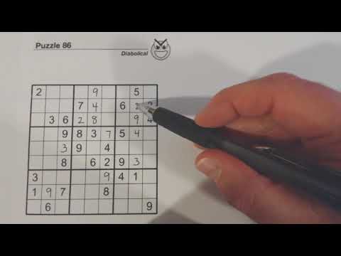 Sudoku Primer 86 - Solving a diabolical puzzle (pseudo-quiz) (sudoku tutorial, sudoku rules)