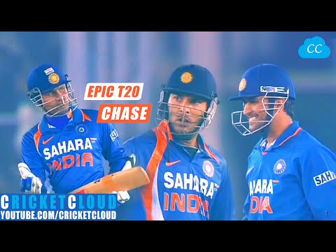 Dhoni Sehwag Yuvraj All Fired Up in EPIC Chase | Highest T20 Chase !!