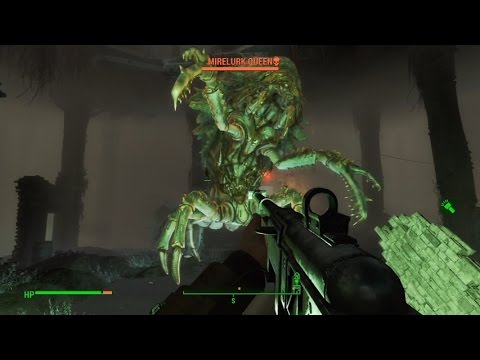 Fallout 4 Massachusetts State House Mirelurk Queen Fight (Survival Difficulty)