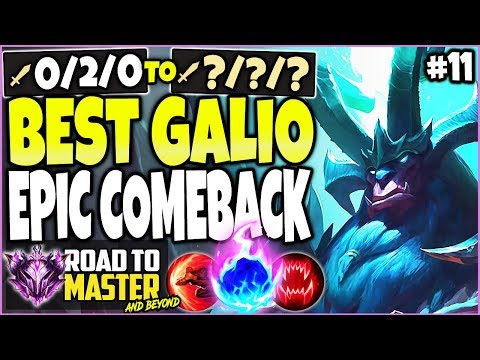 Most EPIC COMEBACK 🔥 Best Galio Build 🔥 Road to Master #11 - LoL Galio vs Shen Season 10 Gameplay