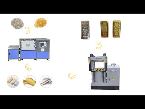🔥 Step-by-Step Casting Gold/Silver bars with 4kg Vacuum bar Casting Machine & Hydraulic Press