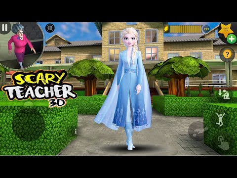 Frozen Elsa Plays in Scary Teacher 3D House Troll Miss T Gameplay - New Update New Levels Let it Go