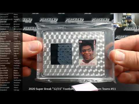 6/13/2020 2020 Super Break "12/15" Football 10 Box Case Random Teams #11