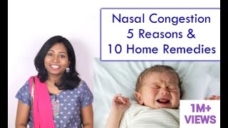 10 Nasal congestion home remedies | Nasal Congestion in Babies | Cough cold home remedy