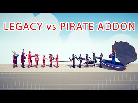 LEGACY TEAM vs PIRATE ADDON TEAM - Totally Accurate Battle Simulator TABS