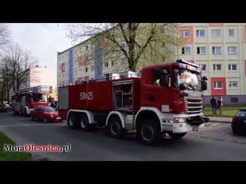 9.04.2017 Oleśnica - zadymienie w bloku przy ul. Daszyńskiego