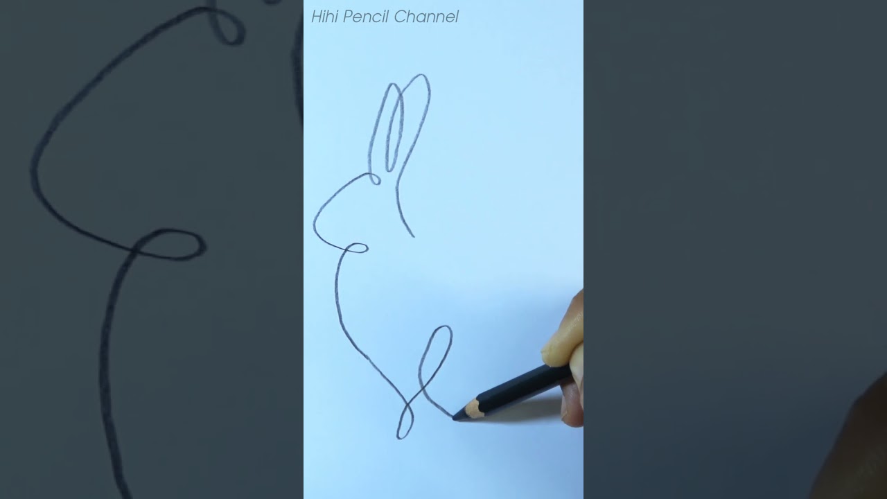 Bunny Rabbit one line | Continuous one line drawing #shorts #art