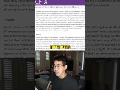 The Yale Diuretic Pathway uses crazy doses of lasix... it works? #meded #medicine #medicaleducation