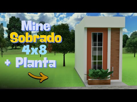 Sobrado Pequeno 4x8 Incrível com 2 Quartos | Veja a Planta com Medidas