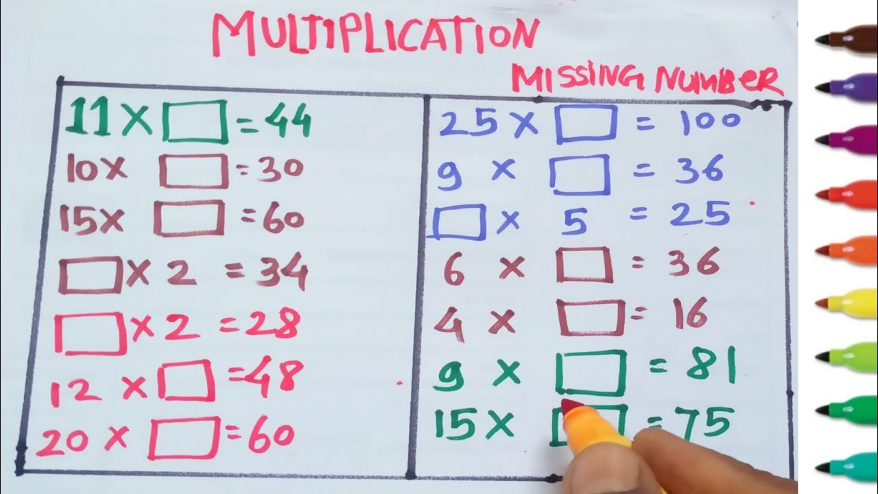 multiplication missing numbers worksheet| Missing Numbers| Multiplication| @edukinowteach