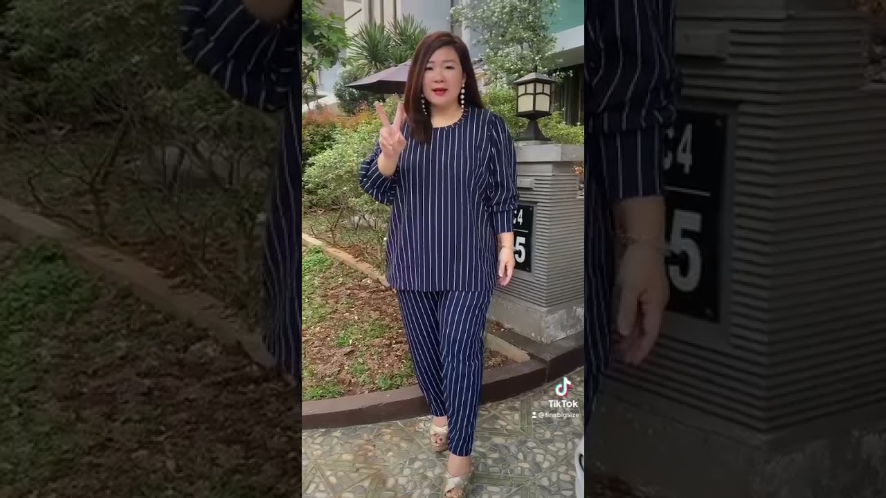 Lapak75 Setelan Salur Jumbo LD 136-180 cm Atasan Big Size Celana