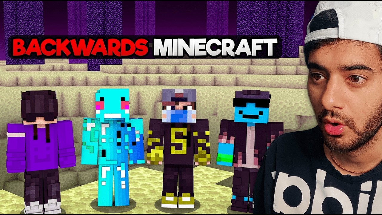 WE Tried Beating Minecraft BACKWARDS 😳