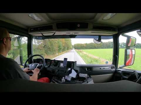 Cabin View Driving Scania P410 Car Carrier - Skælskør-Sorø - GoPro hero 9 w/ Max Lens Mod