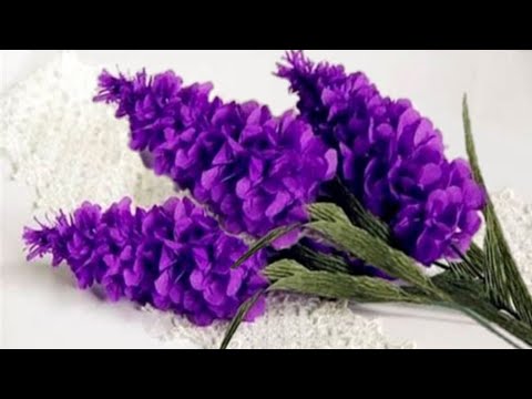 How to Make Lavender Crepe Paper Flowers / Flower Making of Crepe Paper Ayaat Vision