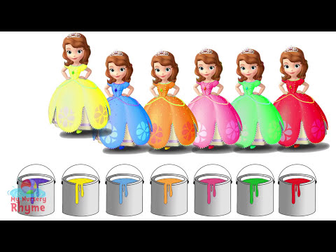 Baby Learn Colors Sofia the First Paint Bucket Coloring Finger Family