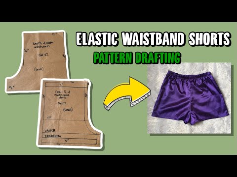 How To Draft A Pattern for ELASTIC WAISTBAND SHORTS ••• for Adults & Kids 🩳 @sewquaint