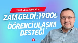 ÖĞRENCİLERE ULAŞIM DESTEĞİNE ZAM! ÜST LİMİT 1900₺ OLDU. YILDA 4 KEZ AL