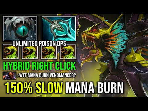 WTF 150% Slow Unlimited Mana Burn Right Click Skadi + Disperser Venomancer Hard Carry Dota 2