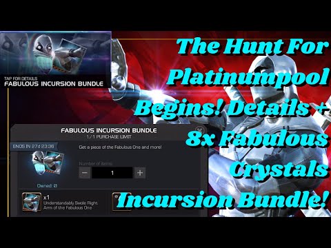 The Hunt For Platinumpool Begins! Details + 8x Fabulous Crystals Incursion Bundle! #MCOC