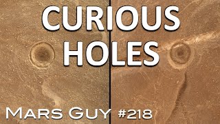 Two holes appear after Curiosity brushes Mars rock