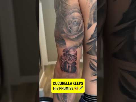 Marc Cucurella getting tattoo of Luis de la Fuente’s face 🔥