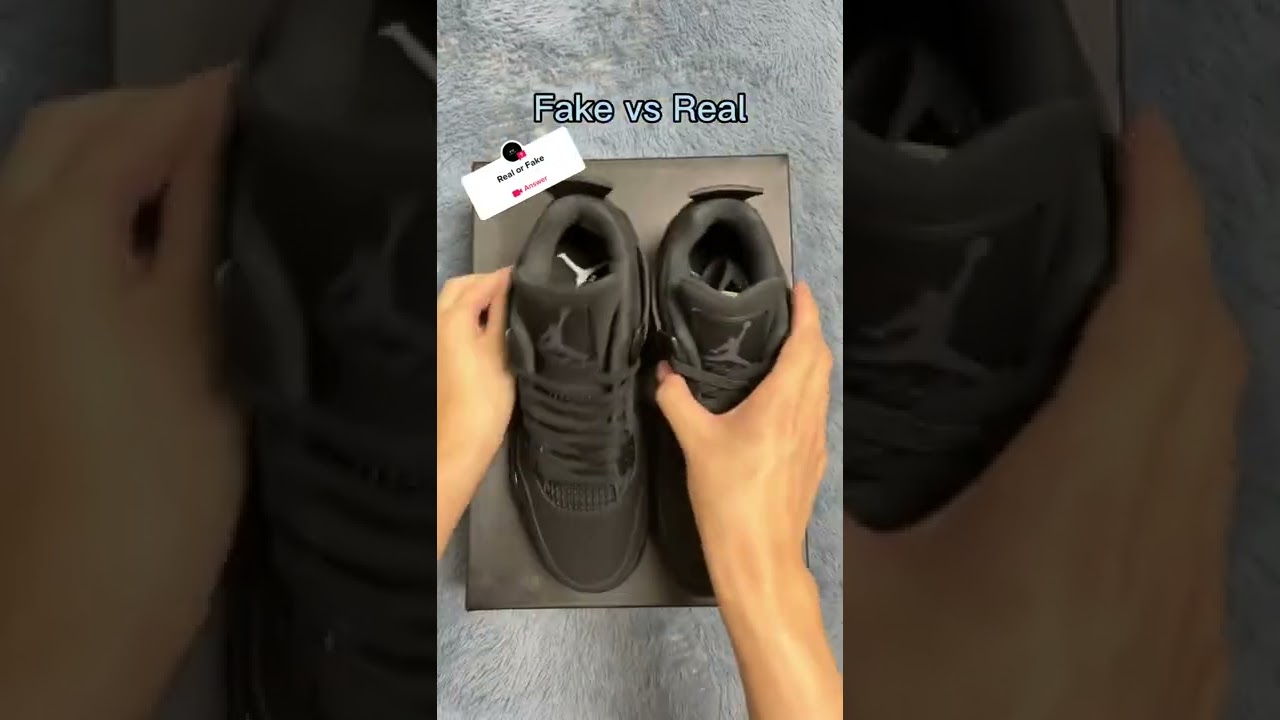 Watch air jordan 4 black cat,fake vs real,which one you cop Now air jordan 4 black cat,fake vs real,which one you cop